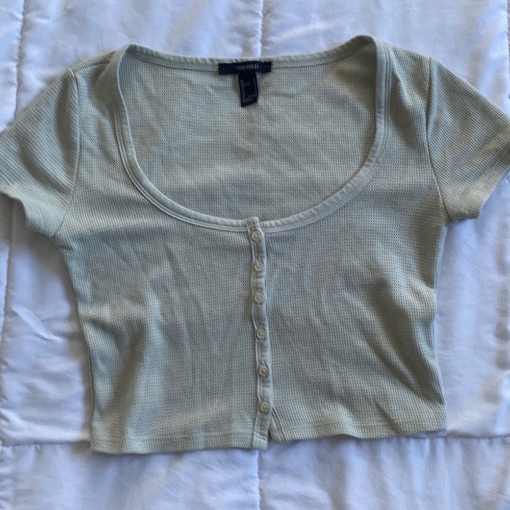 Green low neck top, Forever 21